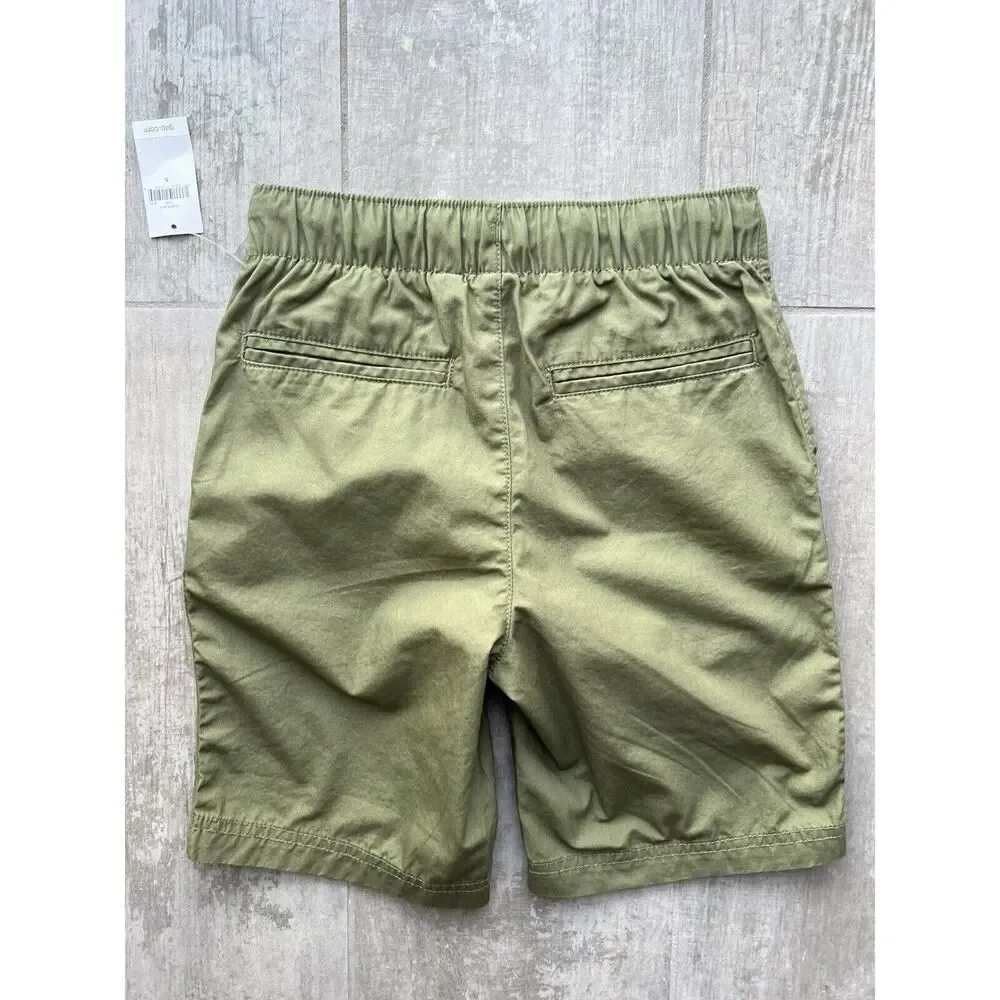 GAP Kids Boy Drawstring Elastic Shorts Pull-On Cactus Cargo Zip Pocket NEW S 6-7